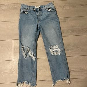 FREE PEOPLE LOW RISE BAGGY JEANS